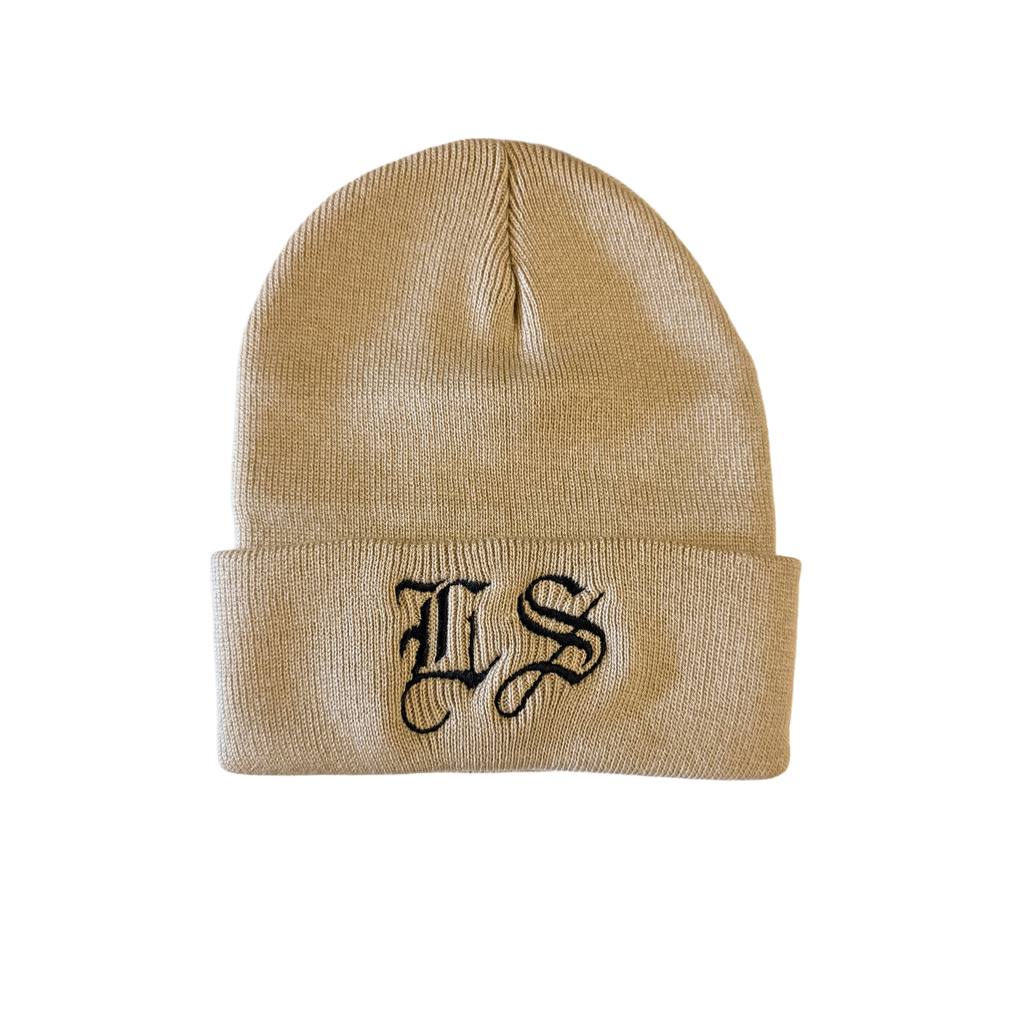 LS Embroidered Cuff Beanie (Tan)