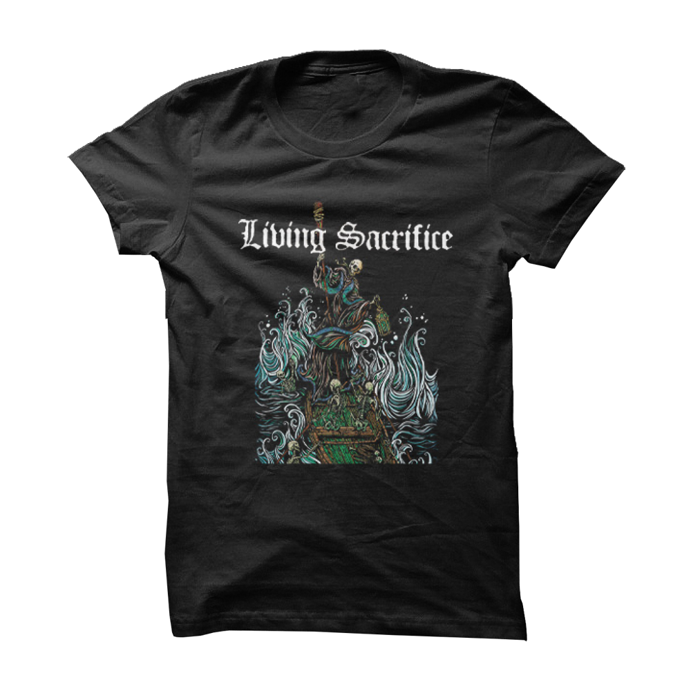 Living Sacrifice Official Merchandise. Boatman graphic t-shirt.